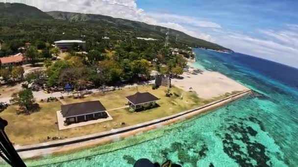 Парапланеризм Тропический Океан Острова Высококачественные Кадры — стоковое видео