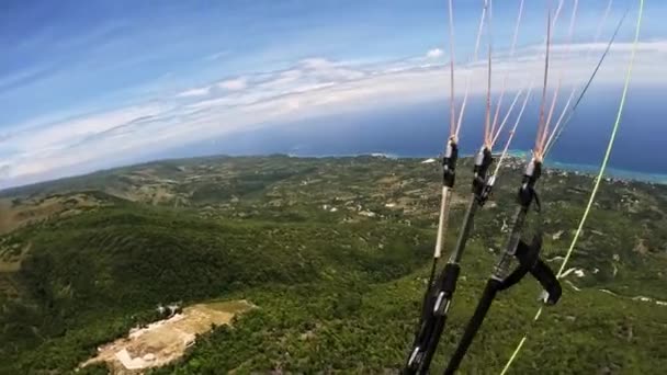 Paragliding Tropický Ostrov Oceán Vysoce Kvalitní Záběry — Stock video