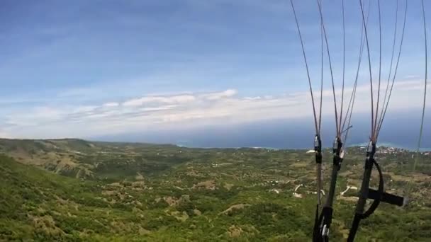 Paragliding Tropikal Ada Okyanusu Yüksek Kalite Görüntü — Stok video