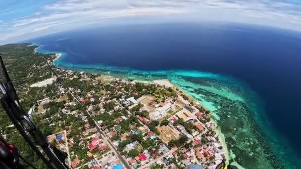 Парапланеризм Тропический Океан Острова Высококачественные Кадры — стоковое видео