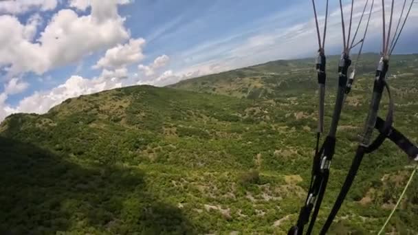 Paragliding Tropische Eiland Oceaan Hoge Kwaliteit Beeldmateriaal — Stockvideo