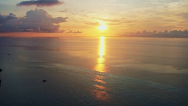 熱帯の島で日の出 高品質4K映像ドロンヤシ — ストック動画