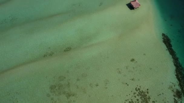 필리핀의 바아흰 모래가 과푸른 보트들 사이로 썰물을 내뿜고 — 비디오