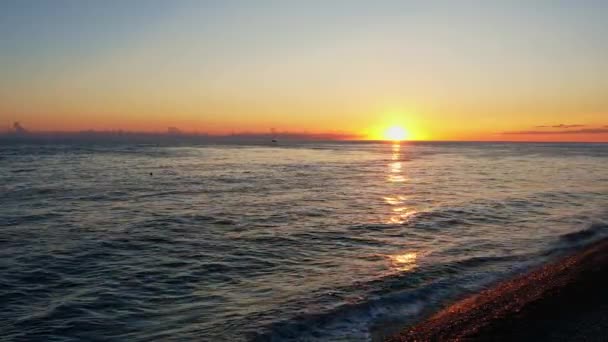 Pôr Sol Mar Negro Abcásia Imagens Alta Qualidade — Vídeo de Stock