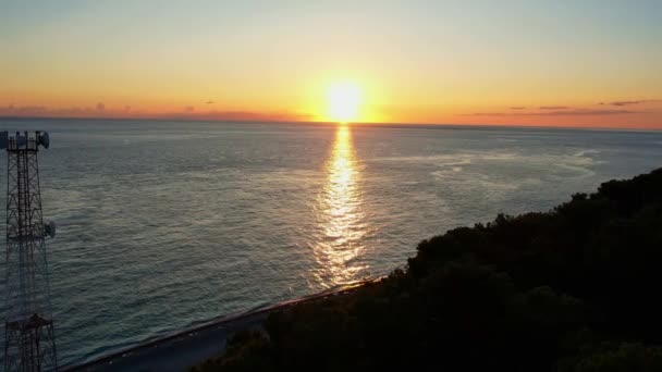 Západ Slunce Černém Moři Abcházie Vysoce Kvalitní Záběry — Stock video