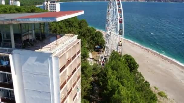 Resort Pitsunda Abchazië Drone Zwarte Zee Hoge Kwaliteit Beeldmateriaal — Stockvideo