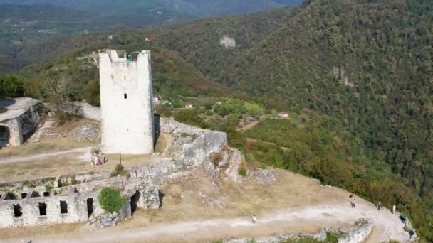 Anakopia Festung Den Bergen Von Abchasien Der Stadt Neu Athos — Stockvideo
