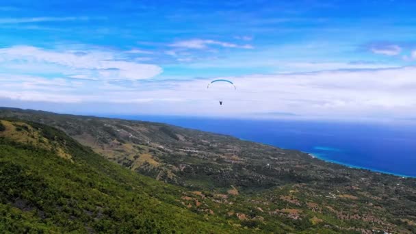 Paragliden Een Tropisch Eiland Hoge Kwaliteit Beeldmateriaal — Stockvideo
