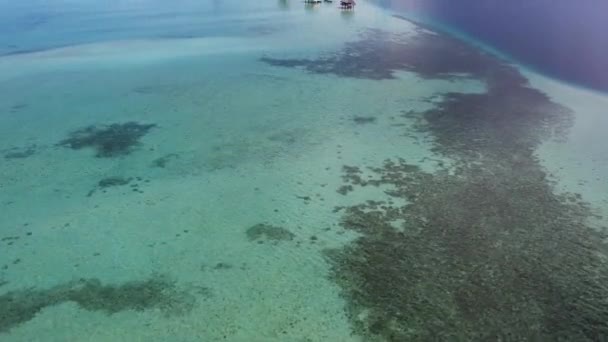 Bais Philippinen Weißer Sand Spuckt Ebbe Zwischen Tropischen Berginseln Blauer — Stockvideo