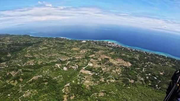 Parapente Numa Ilha Tropical Imagens Alta Qualidade — Vídeo de Stock
