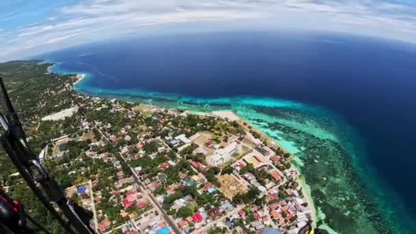 Oceano Isola Tropicale Parapendio Filmati Alta Qualità — Video Stock