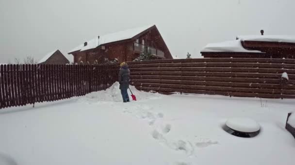 Απομάκρυνση Χιονιού Time Lapse Υψηλής Ποιότητας Πλάνα — Αρχείο Βίντεο