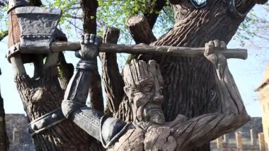 Rus kültürü Slav Loga 'yı Kamen Shakhtinsk, Rusya' da park eder. Yüksek kalite 4k görüntü