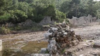 Türkiye 'deki antik Olimpos kentinin kalıntıları. Yüksek kalite 4k görüntü