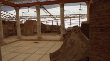 Türkiye 'nin Efes antik kentinde yaşayan varlıklı vatandaşların yaşadığı villalar. Yüksek kalite 4k görüntü