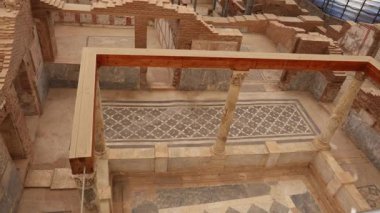 Türkiye 'nin Efes antik kentinde yaşayan varlıklı vatandaşların yaşadığı villalar. Yüksek kalite 4k görüntü