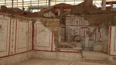 Türkiye 'nin Efes antik kentinde yaşayan varlıklı vatandaşların yaşadığı villalar. Yüksek kalite 4k görüntü