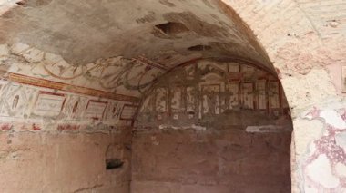 Türkiye 'nin Efes antik kentinde yaşayan varlıklı vatandaşların yaşadığı villalar. Yüksek kalite 4k görüntü
