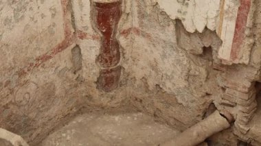 Türkiye 'nin Efes antik kentinde yaşayan varlıklı vatandaşların yaşadığı villalar. Yüksek kalite 4k görüntü