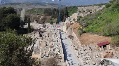 Türkiye 'nin Efes antik kenti, üst görüş. Yüksek kalite 4k görüntü