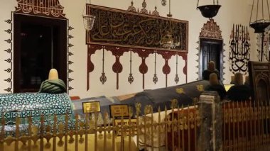 Türkiye 'nin Konya kentindeki Mevlana Müzesi. Yüksek kalite 4k görüntü