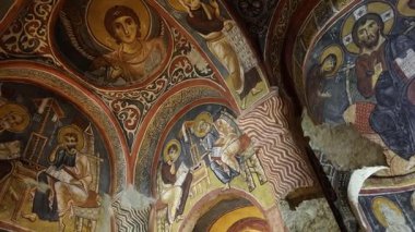 Kapadokya 'daki Antik Mağara Ortodoks Kiliseleri. Yüksek kalite 4k görüntü