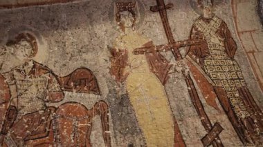 Kapadokya 'daki Antik Mağara Ortodoks Kiliseleri. Yüksek kalite 4k görüntü