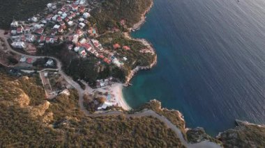 Kas City kış uçağı saldırısı. Yüksek kalite 4k görüntü