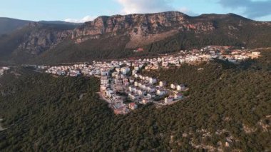 Kas City kış uçağı saldırısı. Yüksek kalite 4k görüntü