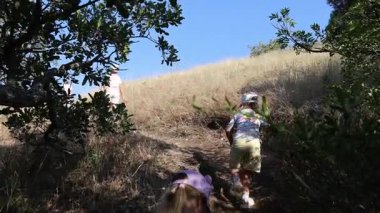 Kırım 'daki eski Karadag yanardağına yürümek. Yüksek kalite 4k görüntü