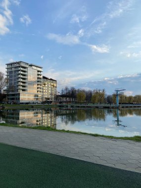 view of the city near lake