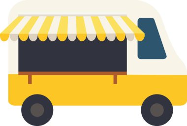 Sokak yemekleri kamyoneti nostaljik mobilya tezgahı. Akşam yemeği, öğle yemeği, kahvaltı arabası çizimi. Kenar manzaralı sokak yemekleri fast food karatahtayla araç satışı.