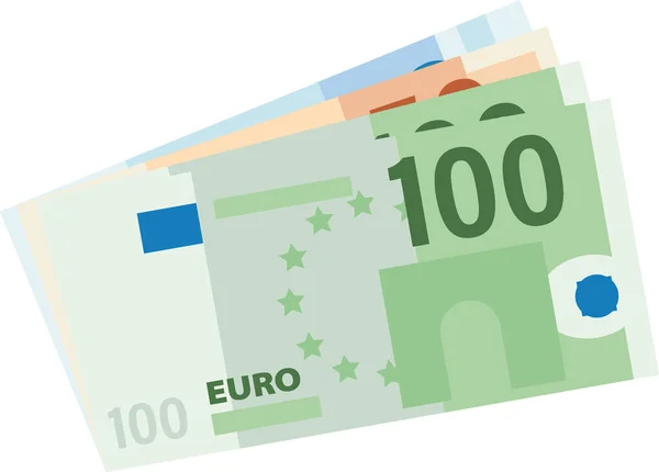 Eurosedlar Stor Hög Med Pengar Enkel Platt Stil Grafisk Vektorillustration — Stock vektor