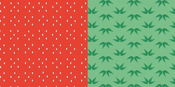 Dwukolorowy Czerwony Natura Zielony Tło Wektor Truskawkowy Rozszczepiona Roślina Liściasta — Wektor stockowy