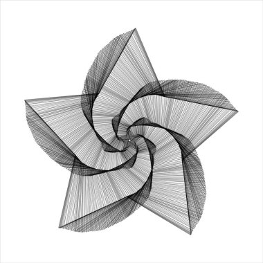 Soyut arkaplan kalıbı. Çizgi illüzyonu köşeden uzanıyor. Yıldız Vektörü illüstrasyonu.