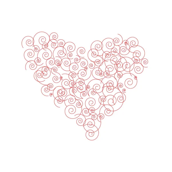 Serce Kształcie Spirali Walentynki Dzień Matki Urodzinowy Wektor Serca Ikona — Wektor stockowy