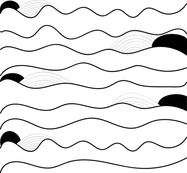 摘要背景 横幅光滑的动力波 条纹形状的组成 时尚的设计 矢量单色插图 — 图库矢量图片