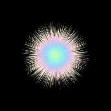 Renk patlaması. Boya sıçraması. Çekimser şekil. Çok renkli bir parıltı. Neon. Fraktal. Dijital sanat. Fütürist. 3d vektör illüstrasyonu. Renkli bir patlama. Hareket. Ayrı nesne.