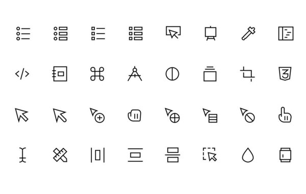 Art, drawing, web and self development graphic design icons set. Line Style vector. Set of Vector Line Icons Related to self Improvement, Personal Growth, Self Education. Editable Stroke.