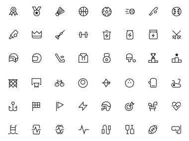 Spor ve spor ikonu seti. vektör illüstrasyonu