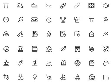 Spor ve spor ikonu seti. vektör illüstrasyonu