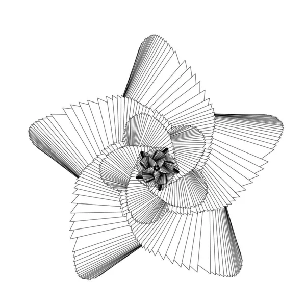 Soyut siyah-beyaz yıldız deseni. Görsel bozulma etkisiyle geometrik desen. Optik yanılsama. İşlem sanatı.