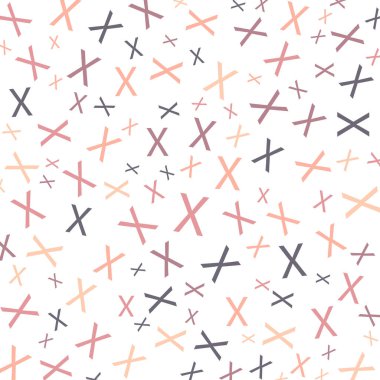 Kusursuz soyut X harfi vektör geometrik desen. Beyaz arka planda renkli harfler. Rastgele sipariş. Hediye paketi kağıdı, kumaş, poster. Yatak örtüsü ve iç döşeme. Okul ve öğrenme teması.