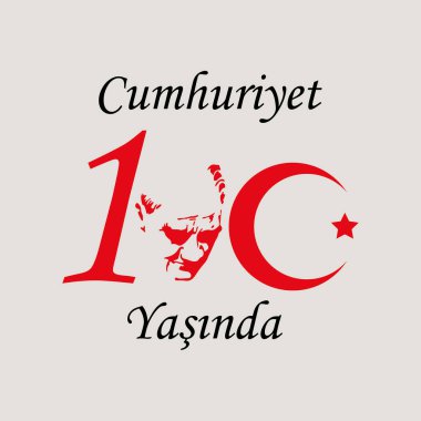 Türkiye Cumhuriyeti 'nin 100. yılı. Türkiye Cumhuriyeti 100 yaşındadır. Vektör illüstrasyonu, poster, kutlama kartı, grafik, post ve hikaye tasarımı.
