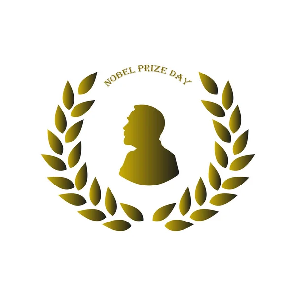 Nobel ödülü günü. Beyaz arka planda düz Nobel silueti. Vektör illüstrasyonu.