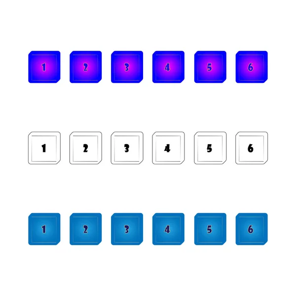 Tahta oyunu için D6 Dice Icon. Çizgi ve eğim biçimi.