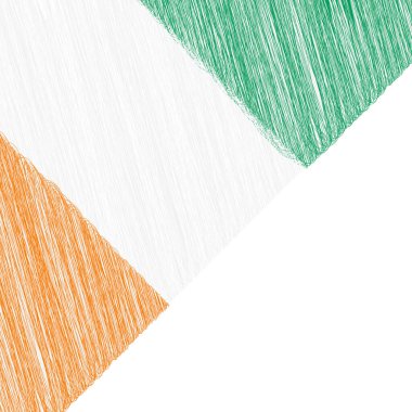 Fildişi Sahili Bağımsızlık Günü 7 Ağustos. Scribble biçimi Cote D 'ivore bayrak vektör arkaplanı. Poster, kart, pankart. Boşluğu kopyala.