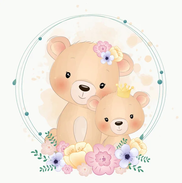 Милые Маленькие Животные Boho Лиса Медведь — стоковый вектор