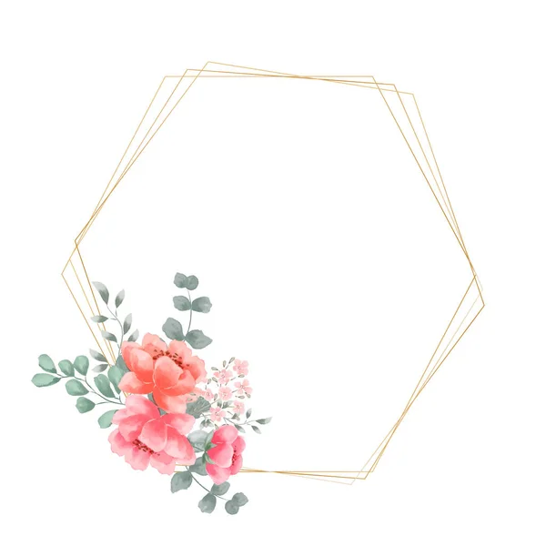 Elegante Rosa Blume Eukalyptus Vektor Hochzeitseinladung Muster Hintergründe — Stockvektor
