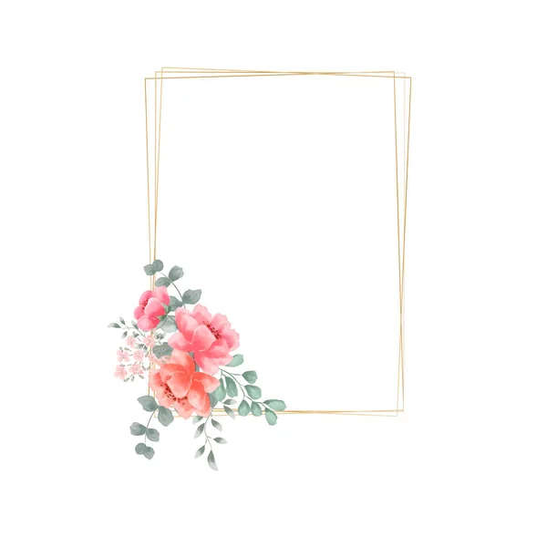 エレガントなピンクの花ユーカリベクトルの結婚式の招待状 パターンの背景 — ストックベクタ